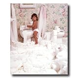 Girl Toilet Paper Bathroom Lid Picture 8x10 Art Print