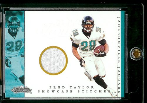 2001 Fleer Showcase Stitches Fred Taylor Jersey Jacksonville Jaguars Football Card - Mint Condition - Shipped In Protective ScrewDown Case!