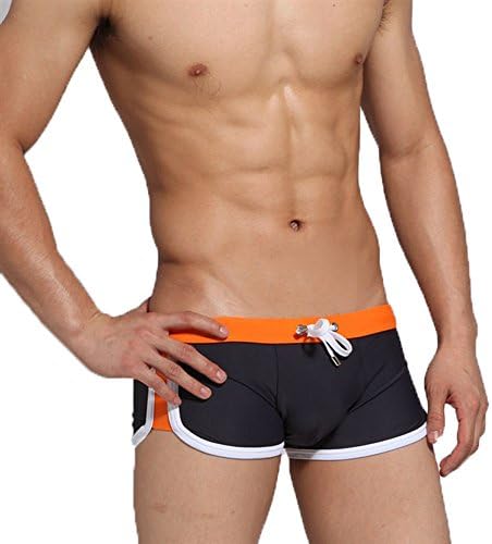 Men's Low Rise Sexy Swimwear Tie Rope Swimsuit Large Gray