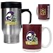 Minnesota Vikings 16oz Travel Mug & 15oz Gameball Ceramic Mug Set - Helmet logo NFL Football