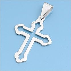 Sterling Silver Pendant - Cross w/ Cut-Out - 30mm Pendant Height