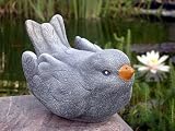 from Tiefes Handicraft Garden ornamental Figure - Bird, Cast stone, Slate gray