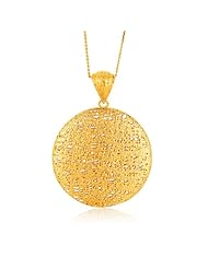 Italian Design 14K Yellow Gold Woven Circle Pendant with Bail