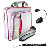 Amazon Kindle DX Travel Carrying Case Bag + Includes a 4-inch ebigvalue (TM) Determination Hand Strap +Includes a Black Mighty Light UltraFlex2 Bright LED eBook Reader Light