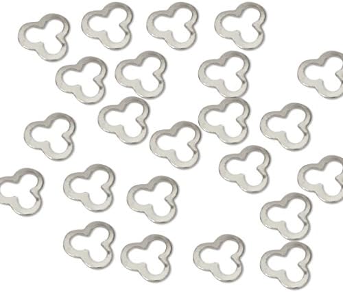 BMC Cute Mini 100pc Silver Cut-Out Metal Alloy Clover Nail Art Polish Fashion Accessory Frame Studs