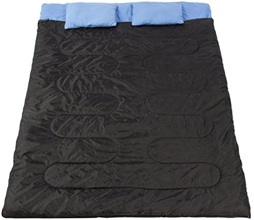 Huge Double Sleeping Bag 23f/-5c 2 Person Camping Hiking 86"x60" W/2 Pillows