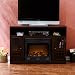 Southern Enterprises Narita Espresso TV Stand with Electric Fireplace