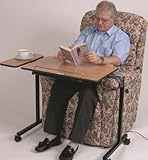 Deluxe twin top adjustable mobile over bed table