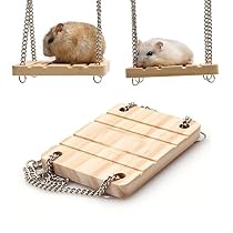 Delight eShop Hamster Toys Wooden Swing Seesaw Rat Mouse Harness Parrot Pet Hanging Suspension
