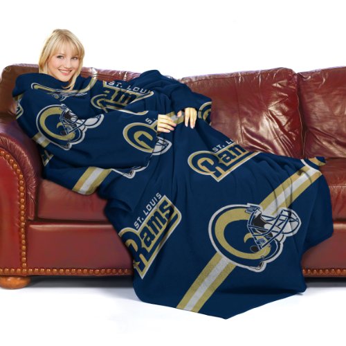 NFL St Louis Rams Adult Comfy Throw, Officially Licensed Blanket with Sleeves 