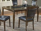 Shangri-La Dining Table with Granite Insert with 14" Leaf in Merlot with Bl ....