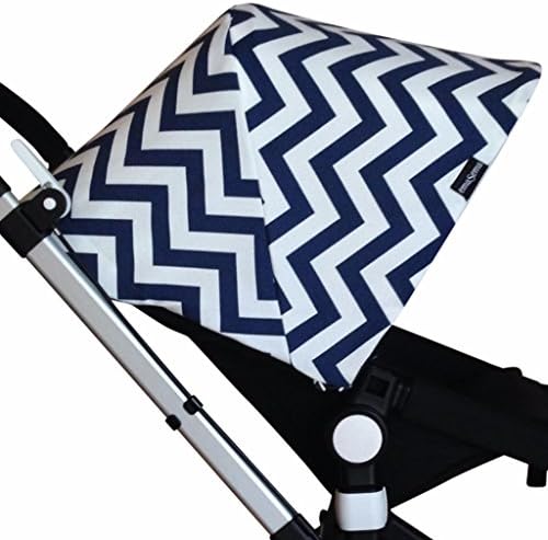 emaSema "Navy Chevron" Replacement Hood for Bugaboo Stroller, Extendable Cameleon/ Cameleon3