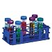 Bel-Art Scienceware 187470004 Polypropylene No-Wire Test Tube Rack for 30mm Tube, 21 Place, Blue
