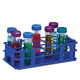 Bel-Art Scienceware 187470004 Polypropylene No-Wire Test Tube Rack for 30mm Tube, 21 Place, Blue
