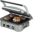 Cuisinart GR-4N 5-in-1 Griddler, Silver, Black Dials