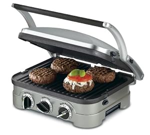 Cuisinart GR-4N 5-in-1 Griddler, 7.12 by 13.5 by 11.5-Inch, Silver