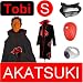 Chaud Naruto cosplay costume pour Tobi - Cape Akatsuki (S) + Naruto Tobi masque (rouge) + Tobi (Uchi