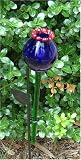 Outdoor Living : Deep Blue Poppy Glass Hummingbird, Butterfly and Oriole Feeder with Wrought Iron