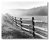 IMAGE OF Vanishing Fence by Monte Nagler Landscape Museum Wrapped Canvas Art Print 30 x 24 in. on Frame