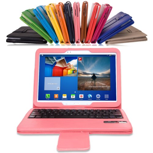 MoKo Samsung Galaxy Tab 3 10.1 Keyboard Case - Wireless Bluetooth Keyboard Cover Case for Samsung Galaxy Tab 3 10.1 Inch Android Tablet, PINK