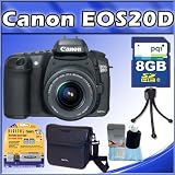 Canon EOS 20D 8.2MP Digital SLR Camera with EF-S 18-55mm f/3.5-5.6 Lens + 8GB SD Card + Camera Bag(M) + Table Tripod + 3 pieces Cleaning Kit + SD Card Reader