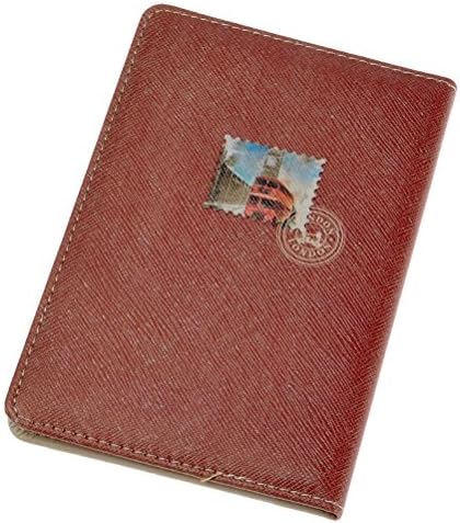 MEKU PU Leather Passport Cover Holder Cute Passport Wallet Case for travellers with Retro Bus