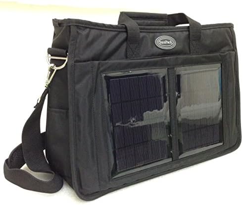 Unique SunPack 5B Solar Bag, solar backpack， solar briefcase, Solar iPad and iPhone Charger(include 5000mAh power bank, USB charging cable, and DC tips)