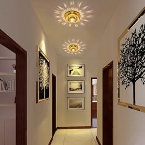 Simple Creative Fashion Round Crystal Bedroom Ceiling Lamp Aisle