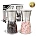 LauKingdom Salt and Pepper Grinder Set, Brushed Stainless Steel Pepper Mill and Salt Mill (Set of 2)