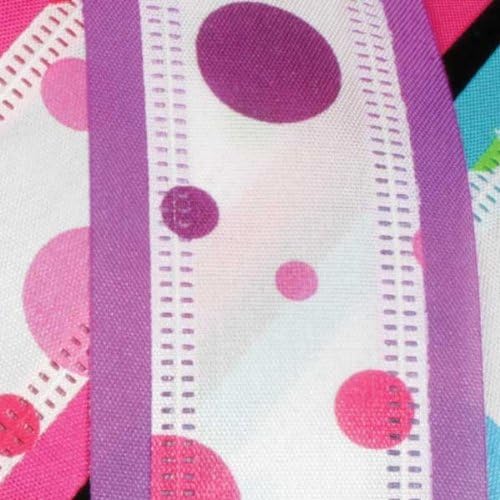 Zip-a-dee Doo-Dots Purple and Pink Wired Craft Ribbon 1.5" x 40 Yards