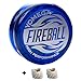 Yomega Fireball â€“ High Performance Transaxle Yoyo, for Intermediate, Advanced and Pro Level. + Extra 2 Strings (Blue)