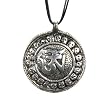 Oxidized Brass Om Disc Pendant