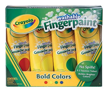12 Pack CRAYOLA LLC FORMERLY BINNEY & SMITH WASHABLE FINGERPAINT 4CT PRIMARY