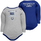 Gerber Indianapolis Colts Infant Royal Blue-Ash Territory 2-Pack Long Sleeve Creeper Set (6-12 Months)