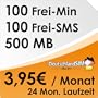 DeutschlandSIM ALL-IN 100 - 24 Monate Vertragslaufzeit (500MB Daten Flat, 100 Frei-Minuten, 100 Frei-SMS, 3,95 Euro/Monat, 19 ct Folgeminutenpreis) O2-Netz [SIM & Micro-SIM]