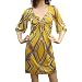 New Sexy Unique Cut our bust Jersey 3/4 Sleeve Print Cocktail dress