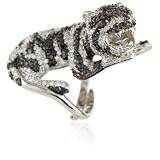 nOir Pave Sleeping Tiger Ring