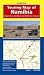 Touring Map of Namibia: Etosha Pan, Windhoek and Fish River Canyon