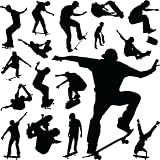 Skateboarders Skateboard Black Vinyl Wall Stickers Decals