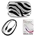 GTMax Silver Zebra Digital Camera Zipper Pouch Case + SUC-C7 Data Cable + LCD Screen Protector for Samsung WB210, ST700, ST95, SH100, PL120, PL210, PL100, PL170, ST90, SL605, CL80, SL630