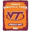 Virginia Tech Hokies NCAA Property of" Micro Raschel Blanket (50"x60")"