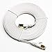 Tera Grand - 12FT - CAT7 10 Gigabit Ethernet Ultra Flat Patch Cable for Modem Router LAN Network, Gold Plated Shielded RJ45 Connectors, Faster Than CAT6a CAT6 CAT5e, White