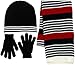 Boys 3 Piece Knit Hat, Scarf & Gloves Set in 4 Colors a Winter Accessories for Boys