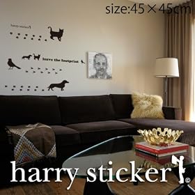 �y�E�H�[���X�e�b�J�[�z�yharry sticker footprint (����)�z�]�ʎ� hst-45-0035 �T�C�Y:45cm�~45cm �V�g����