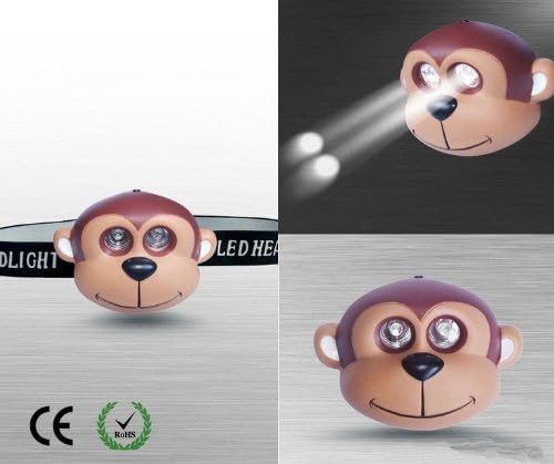 Misslo LED Animal Headlamp Monkey Headlight for Kids Reading Camping Climning