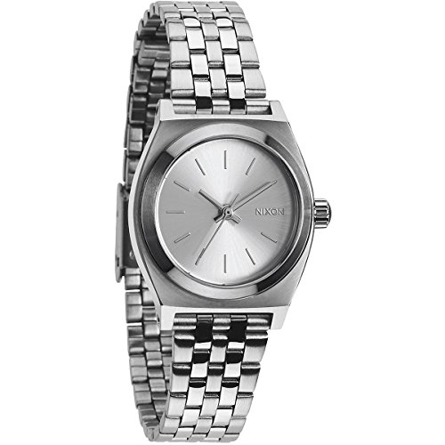 Nixon Small Time Teller Silver Dial Stainless Steel Ladies Watch A3991920