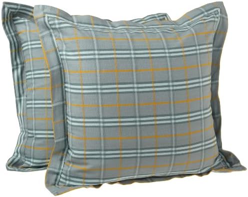 Tululah Designs 18-Inch by 18-Inch Glasgow Plaid Cushion Cover, Coach Blue, Set of 2