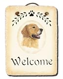 Golden Retriever Welcome Slate