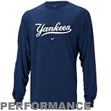 Nike New York Yankees Navy Blue MLB Performance Long Sleeve Training Top