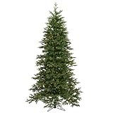 9 ft Artificial Christmas Tree - High Definition PE PVC Needles - Balsam Fir - Prelit with Multi-Color LED Bulbs - Vickerman A896182LED